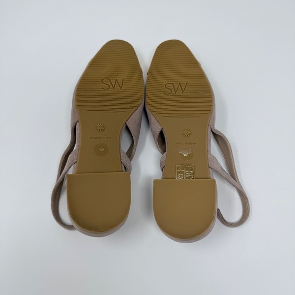 New Stuart Weitzman Sleek Slingback Flat Suede Crushed Metallic Sz 6 - Picture 11 of 11